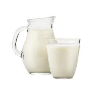 A glass pitcher and a glass filled with fresh milk, representing food preservation and extended shelf life through PEF technology.